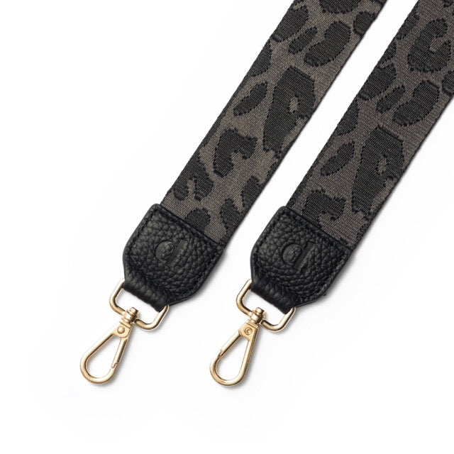 Grey Leopard | Phone Strap | Black