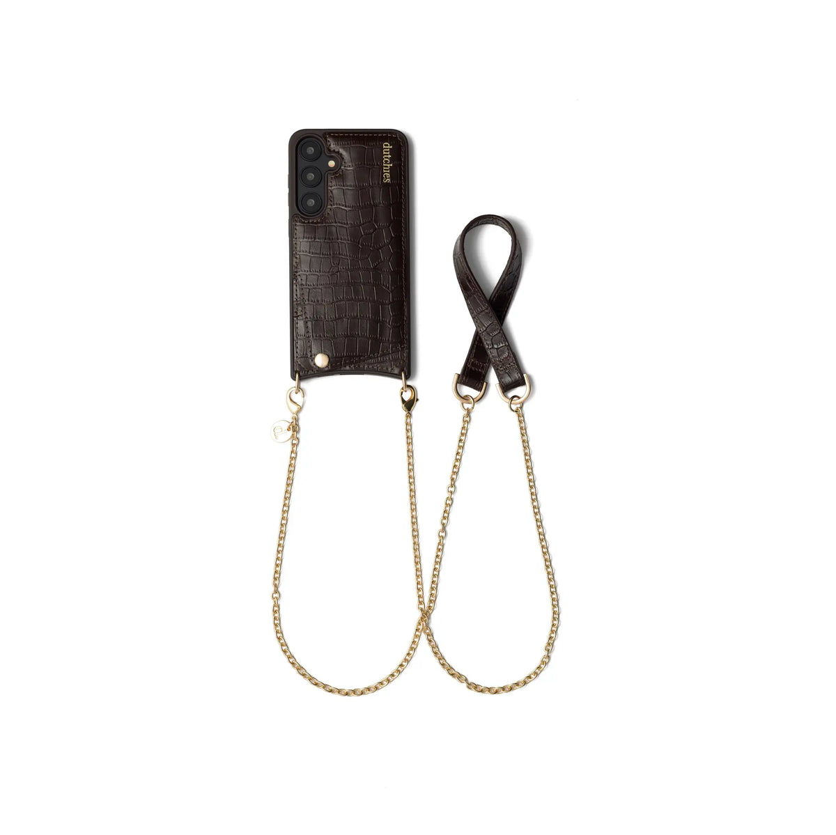 Spanish Chain Set | Samsung | Chocolate Brown – stylish phone case with chain for hands-free convenience.