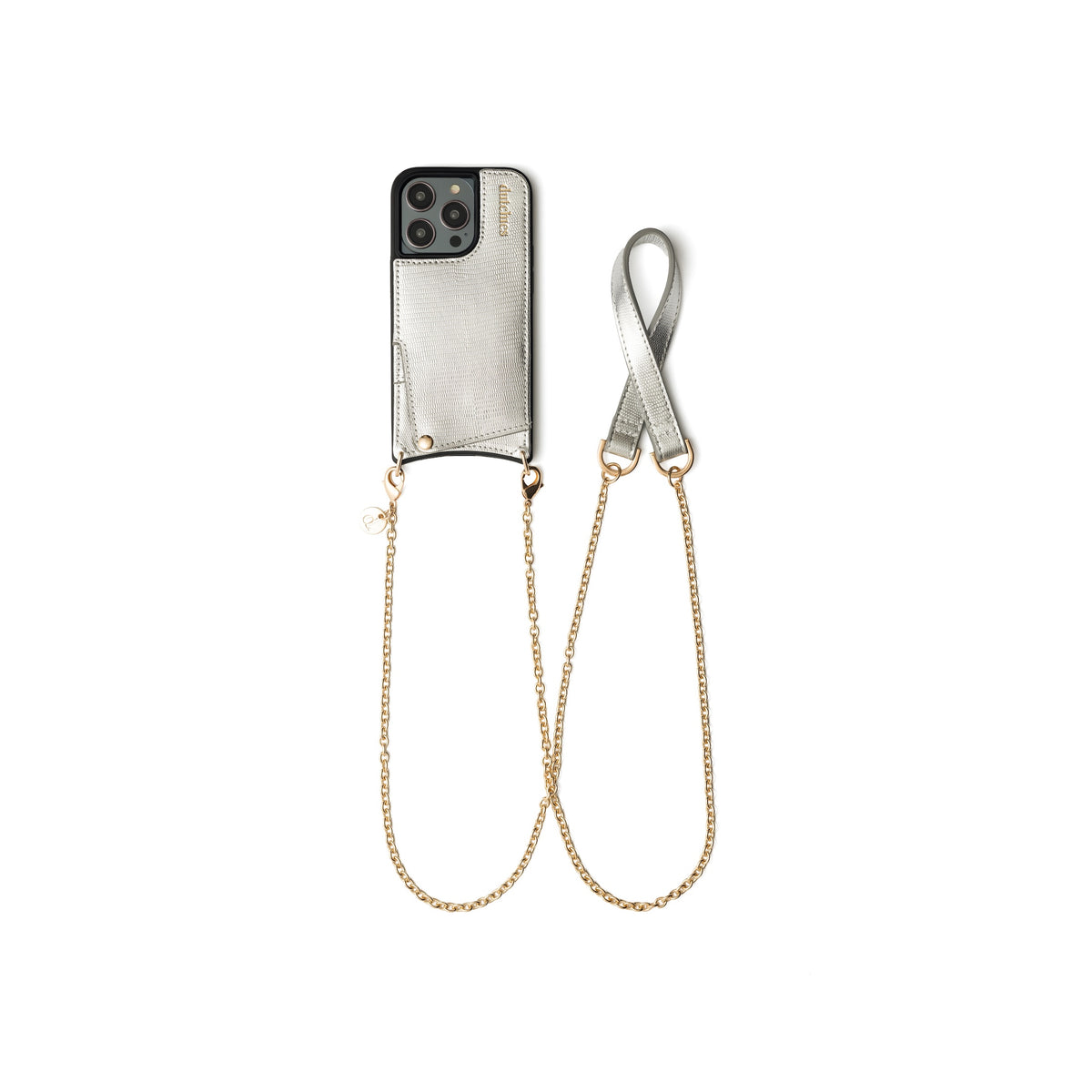 Spanish chain set | iPhone | Silvy - Handsfree phone case with stylish chain for easy access.
