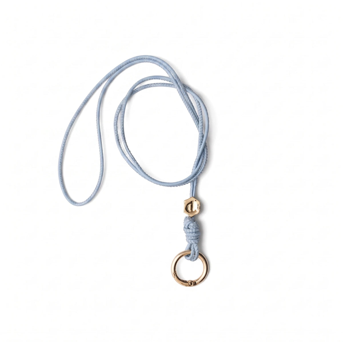 Sunglass Strap | Blue - Handmade leather sunglasses cord with metal finishes and key ring.