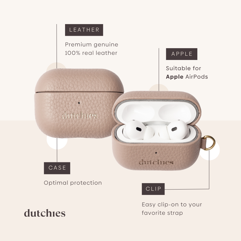 Full leather Airpod cases | Beige | Only €29.50 | Dutchies