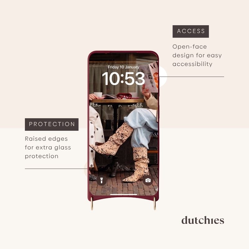 Classic Set | Samsung | Raspberry Red featuring an open-face design and raised edges for protection.