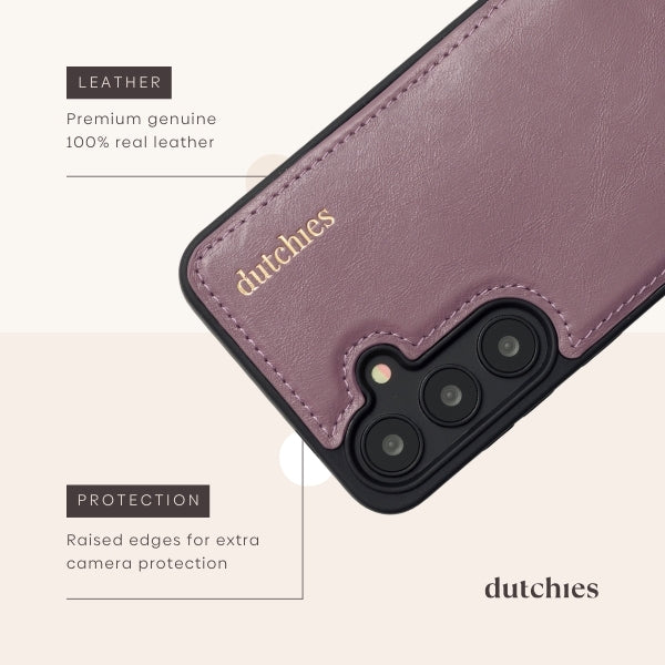 Classic set | Samsung | Mauve - Premium quality leather case showcasing protection features for your phone.