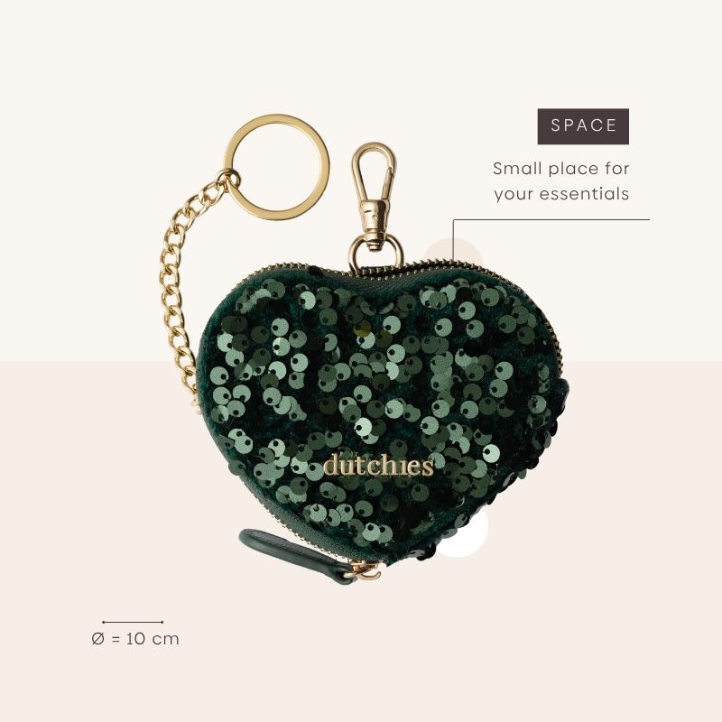 Mini-Handytasche Sarah | Forest Green mit Pailletten