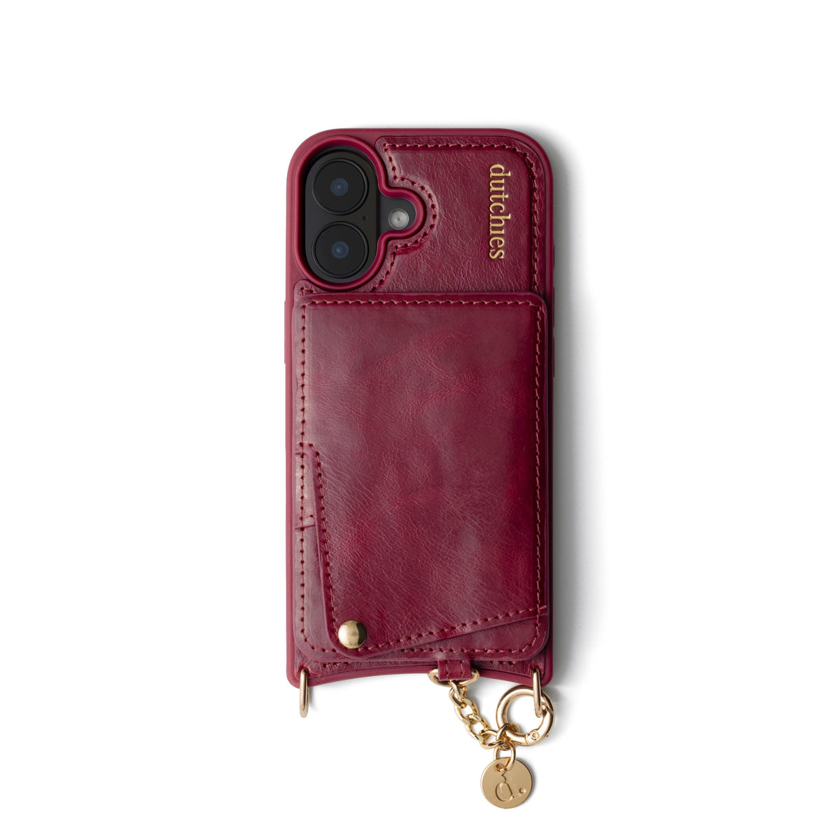 MagSafe Wallet | Raspberry Red: sleek, handcrafted leather wallet with strong magnet and elegant design.