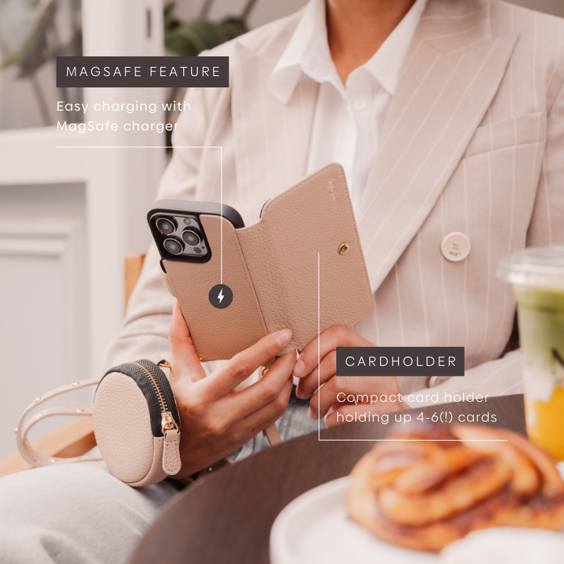Cadena de teléfono Bandolier Set | Billetera Samsung | Beige | Dutchies