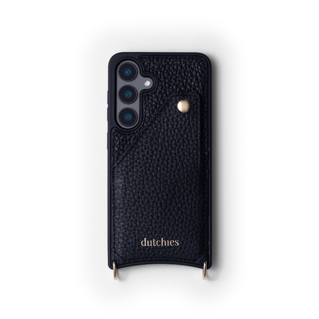 coque samsung | Black avec porte-cartes et finition cuir luxueuse de Dutchies.
