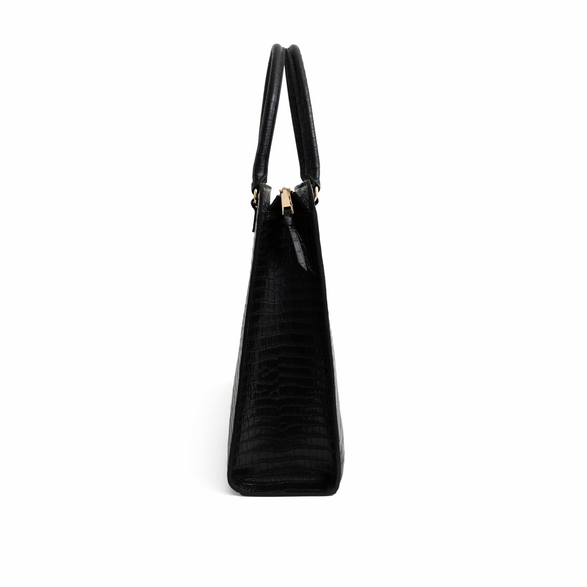 Sacoche élégante en cuir Noir pour ordinateur portable, au design raffiné, parfaite pour transporter un ordinateur jusqu’à 15 pouces et ses accessoires essentiels.
