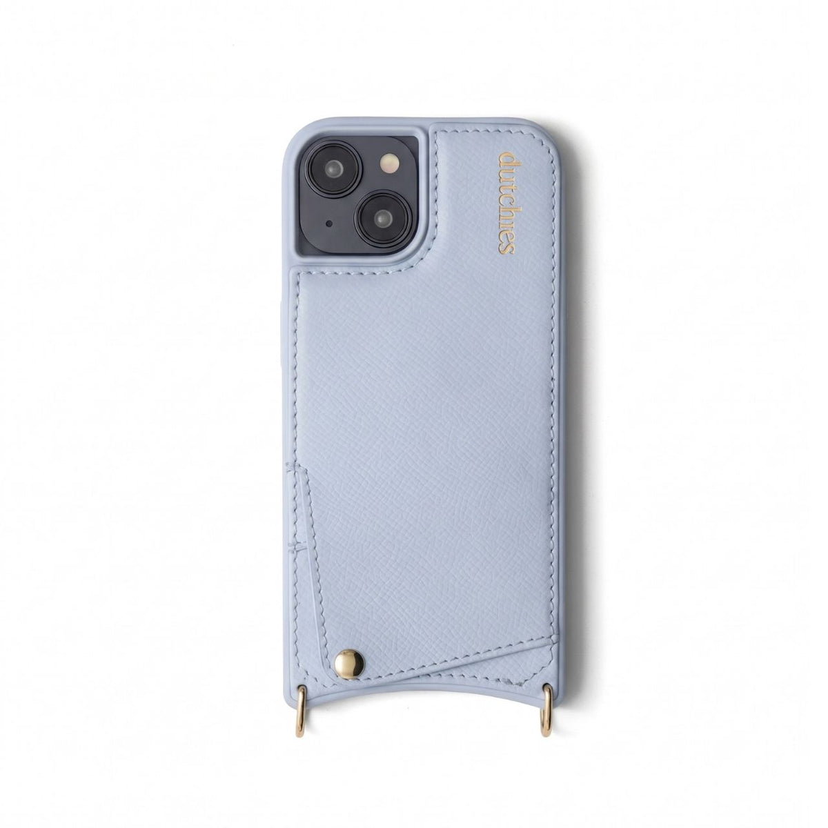 iPhone Case | Blue, handcrafted leather with cardholder, perfect for stylishly protecting your device.