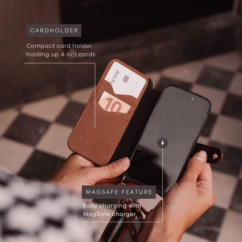 Chaîne Téléphonique Bandolier Set | Etui Samsung | Brown | Dutchies