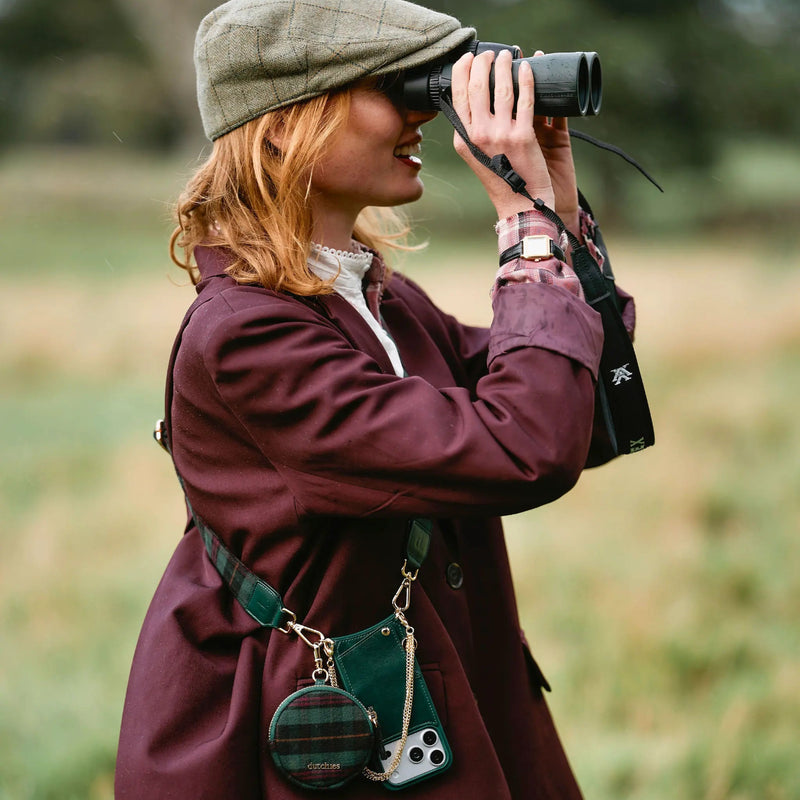 Mini Phone Bag Emma | Forest Green Tartan