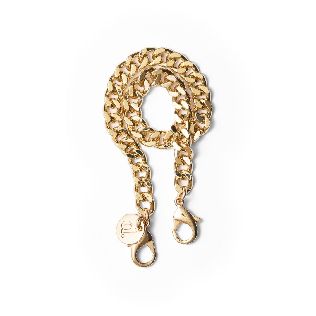Phone Charm | Gold | French - stylish golden chain designed for phone cases, providing functionality and elegance.