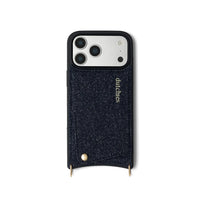 iPhone Case | Denim Glitter, featuring durable denim, cardholder, and premium metal finishes for stylish protection.