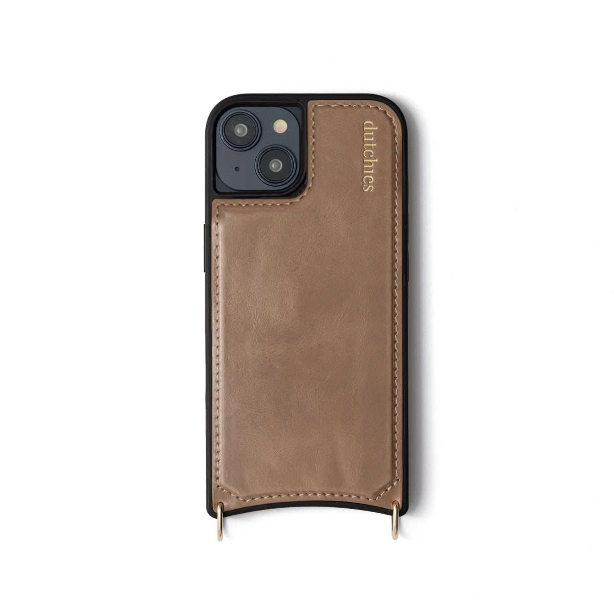 iPhone Case | MagSafe | Mocha with cardholder and golden details, design by Dutchies.