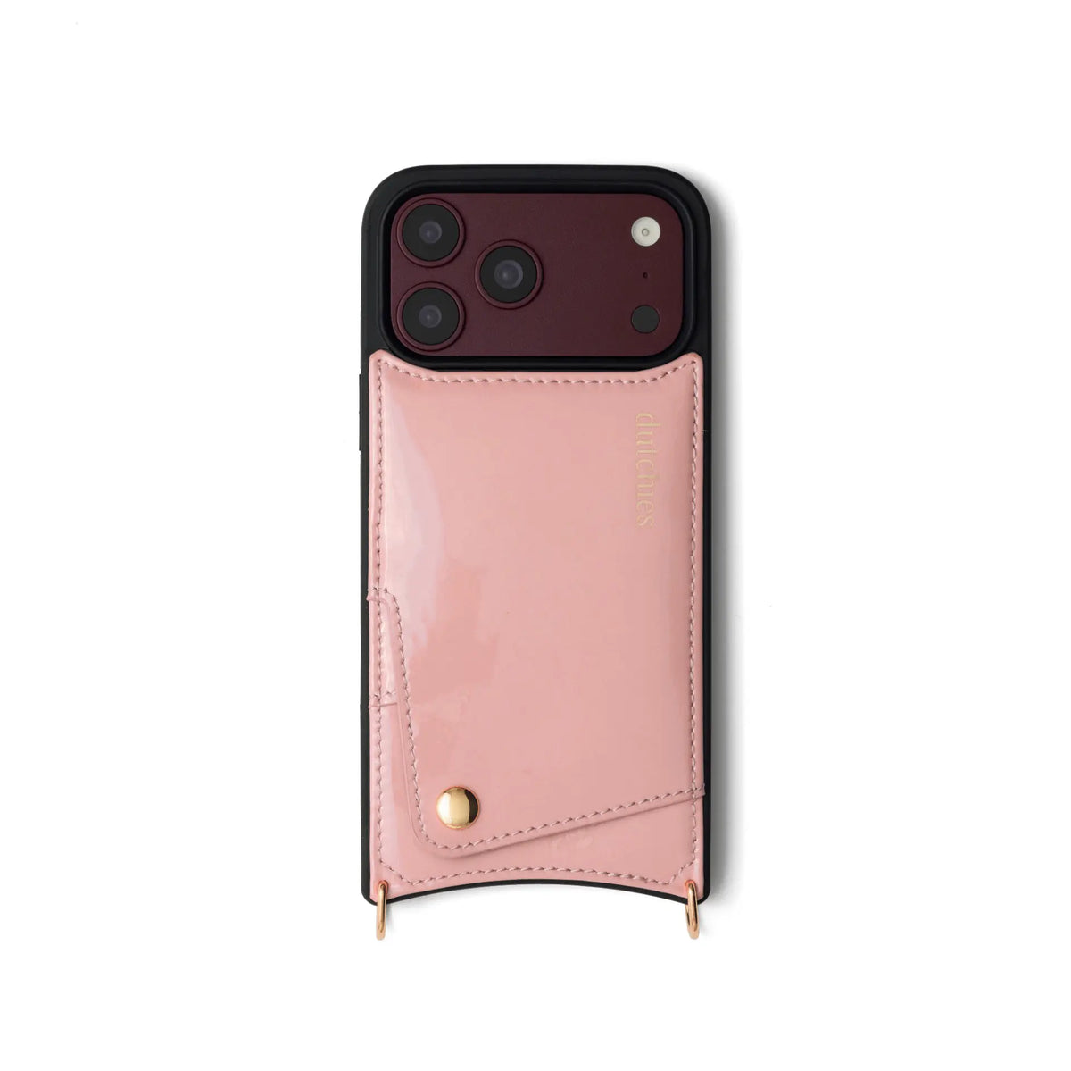 iPhone Case | Gloss Pink with cardholder, handcrafted from genuine leather, featuring premium finishes.