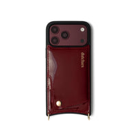 iPhone Case | Gloss Red with cardholder, featuring genuine leather and premium finishes by Dutchies.