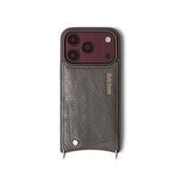iPhone Case | Graphite Grey with cardholder and premium leather finish for stylish protection.