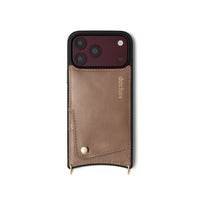 iPhone Case | Mocha handcrafted leather case with cardholder, premium finishes, and shock-absorbing edge.