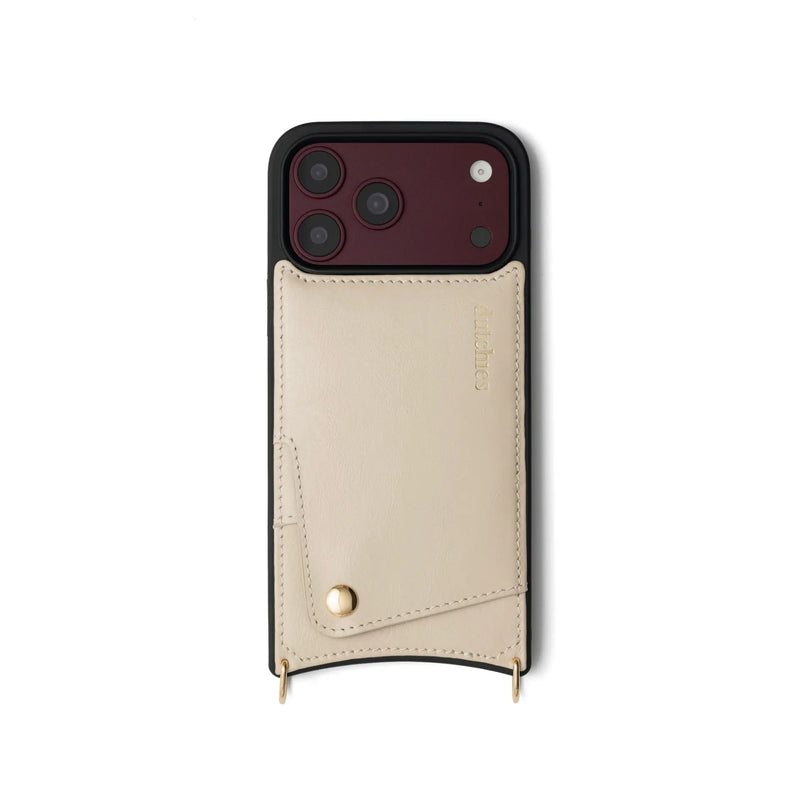 iPhone Case | Vanilla - Handcrafted leather case with cardholder and shock-absorbing edges for extra protection.
