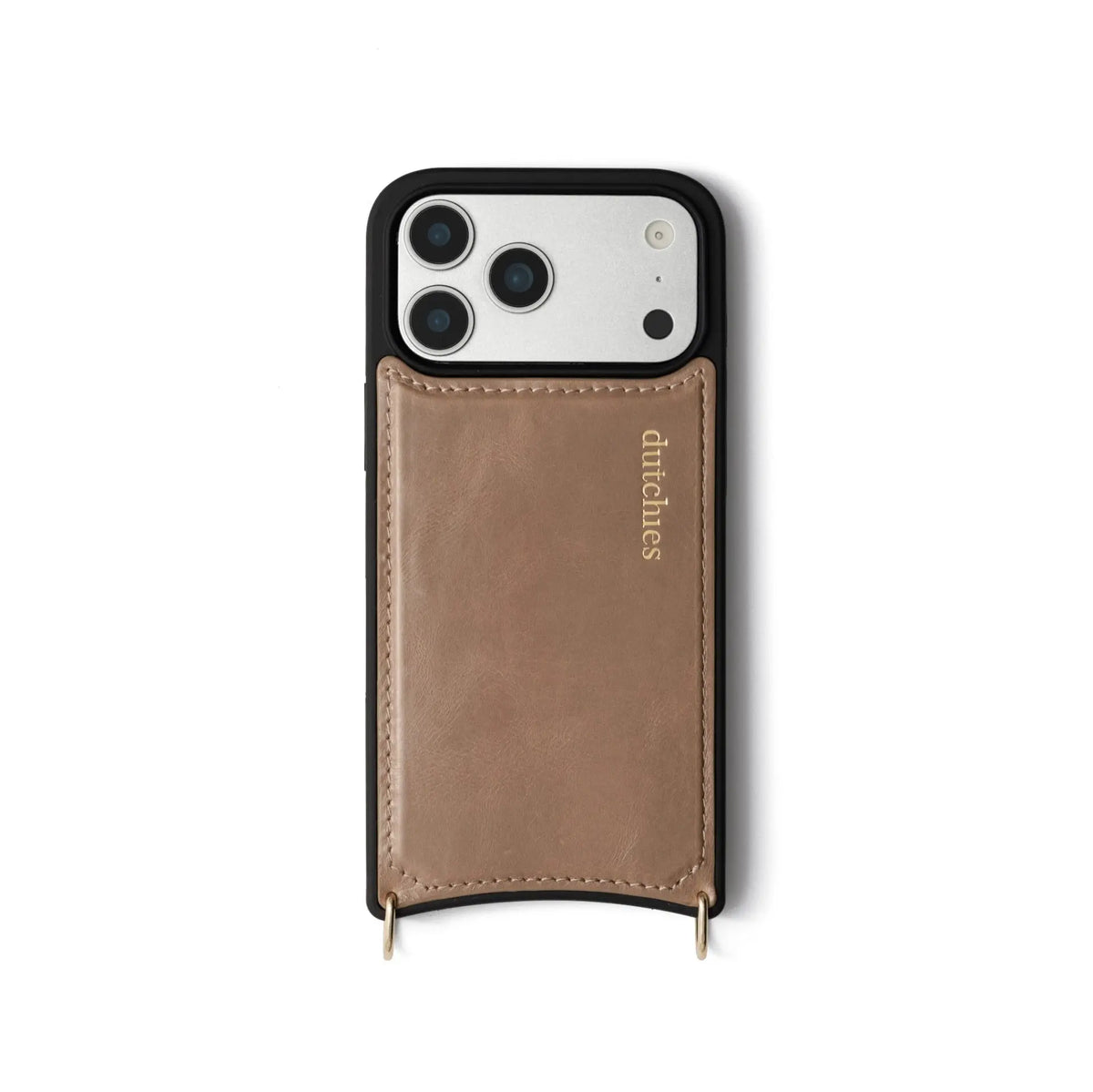 iPhone Case | MagSafe | Mocha with cardholder and golden details, design by Dutchies.