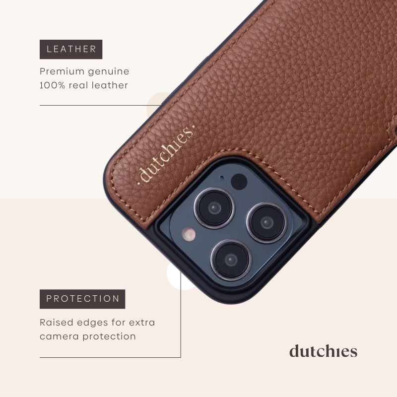 iPhone Hülle | Brown aus hochwertigem Leder mit zusätzlichem Kameraschutz und Kartenhalter für alles Wichtige.