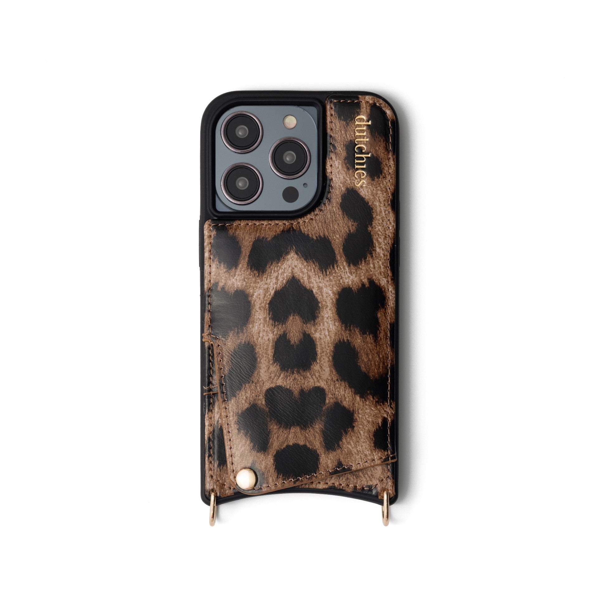 iPhone Case | Leopard with genuine leather and cardholder, showcasing a stylish design and premium finishes.