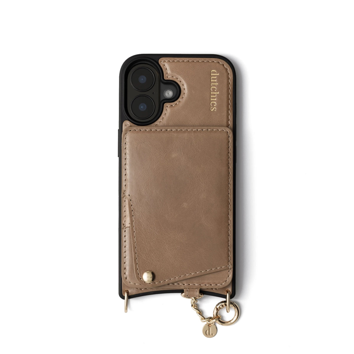 Set MagSafe | iPhone | Mocha - coque portefeuille élégante en mocha avec porte-carte et détail de porte-clés.