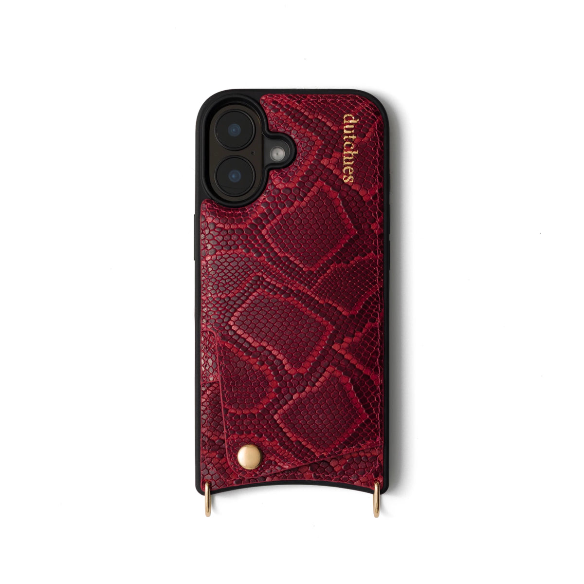 iPhone Case | Snake Red, handcrafted leather case with cardholder, premium finishes, designed for protection and style.