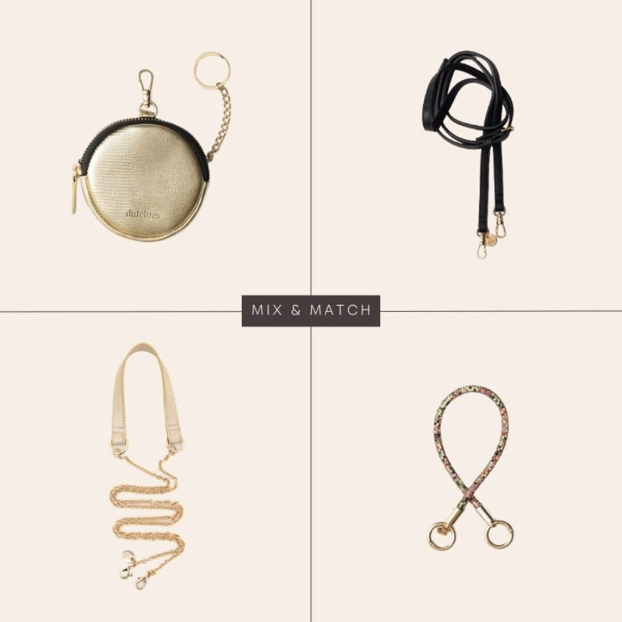 iPhone Case | Goldy straps and accessories in black and gold, perfect for mixing and matching with your iPhone Case.