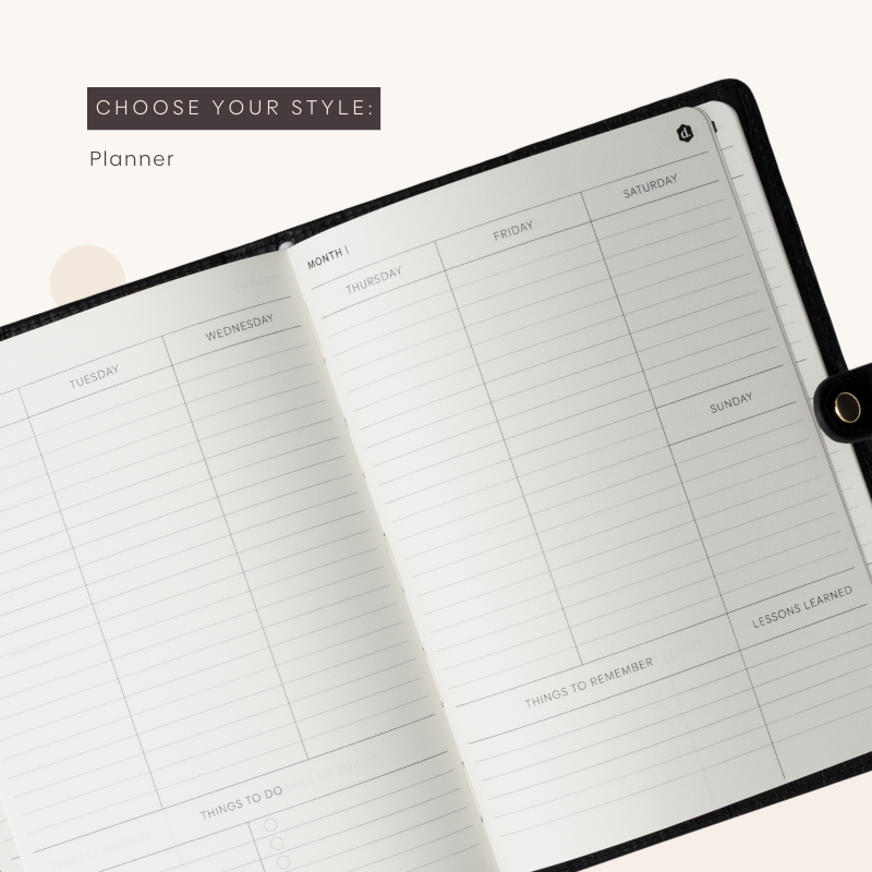 Notebook/Planner | Noir Gold