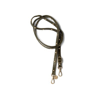 Phone strap | Slimline with Studs | Olive Green - luxurious leather strap with gold studs.