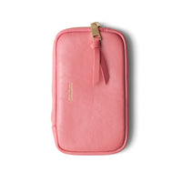 Phone Bag Rose | Pink - handmade leather pouch for essentials and phone, in a stylish pink design.
