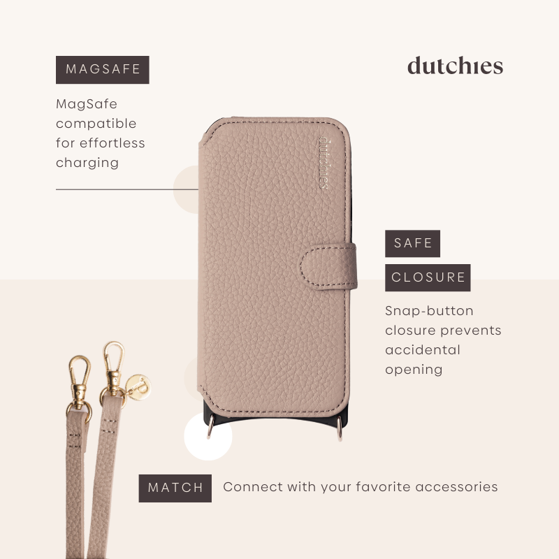 Cadena de teléfono Bandolier Set | Billetera Samsung | Beige | Dutchies