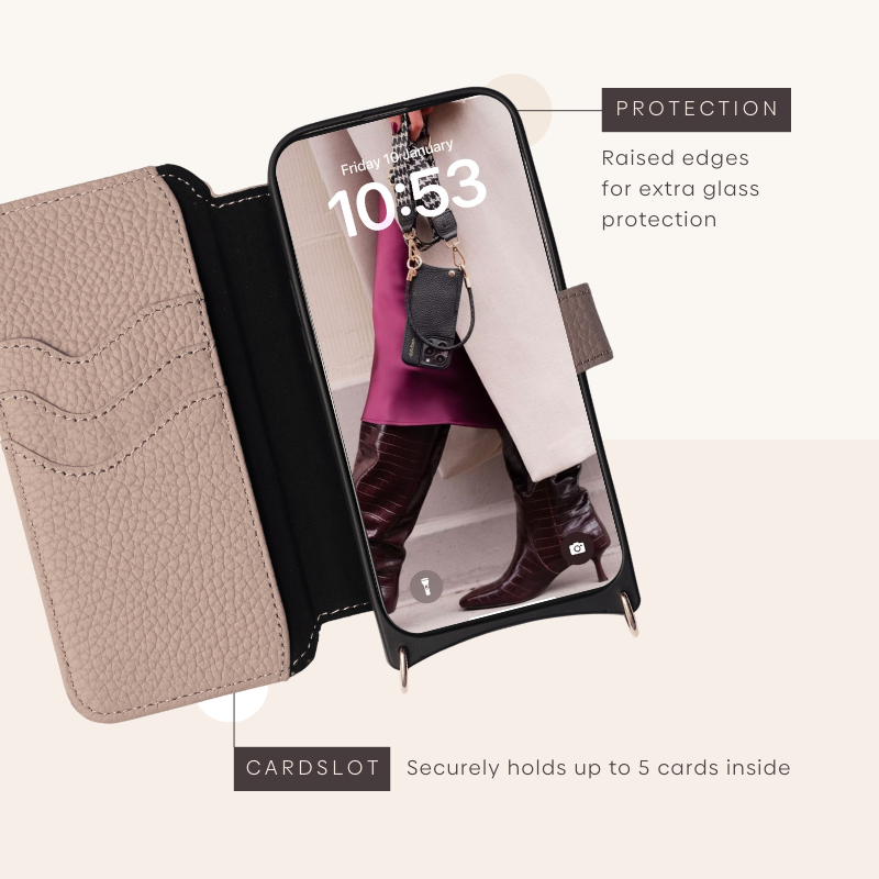 Cadena de teléfono Bandolier Set | Billetera Samsung | Beige | Dutchies