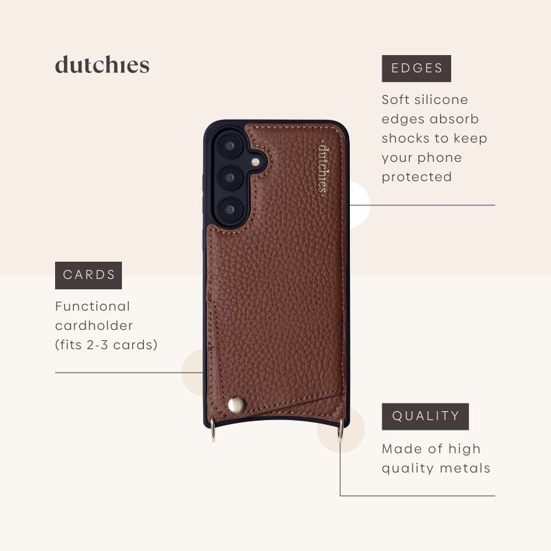 Samsung Case | Brown with cardholder and shock-absorbing edges for premium protection
