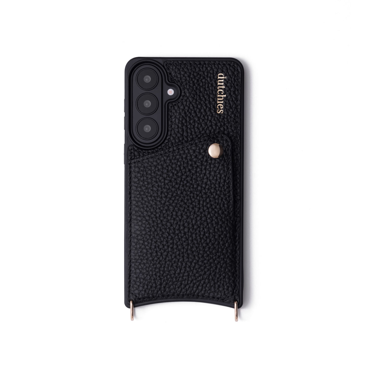 Samsung Case | Black featuring a cardholder, handcrafted leather, and shock-absorbing TPU for S26 PLUS.