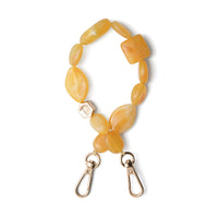 Phone Charm | Beaded | Josephine, yellow phone charm strap with vibrant beaded design.